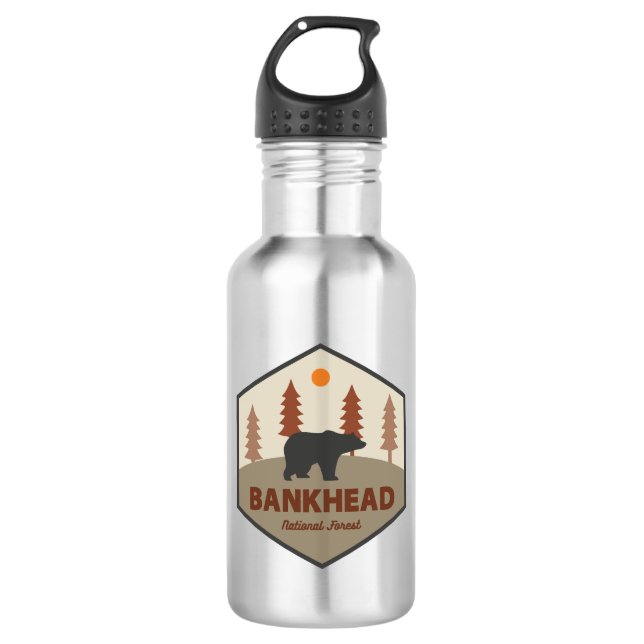 Bankhead National Forest Alabama Bear Edelstahlflasche (Vorderseite)
