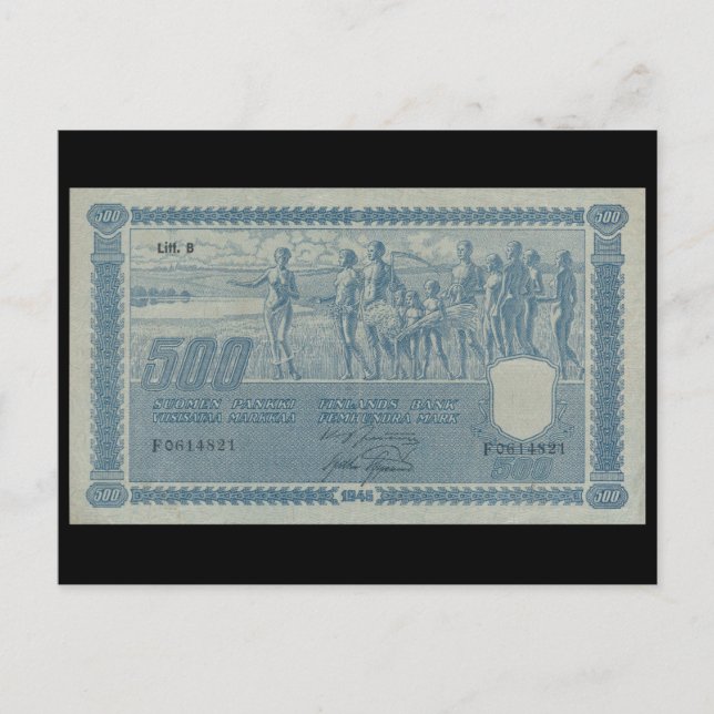 Banknote 1945 Finnland Postkarte (Vorderseite)