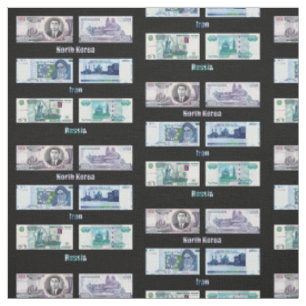 Banknoten von Gewebe Russlands, des Irans und Stoff