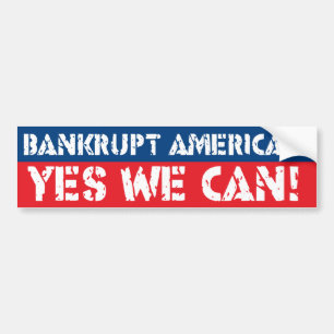 Bankrottes Amerika? Ja können wir! Autoaufkleber