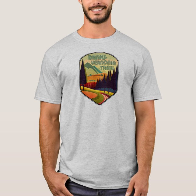 Banks-Vernonia Wanderweg Oregon Farben T-Shirt (Vorderseite)