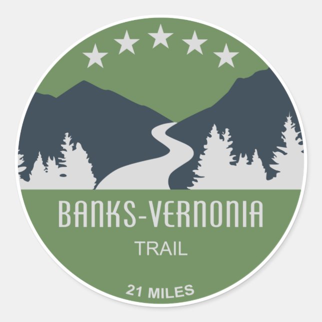 Banks-Vernonia-Weg Runder Aufkleber (Vorderseite)