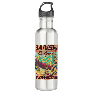 Bankso Bulgarien auf Snowboard-Logo Edelstahlflasche