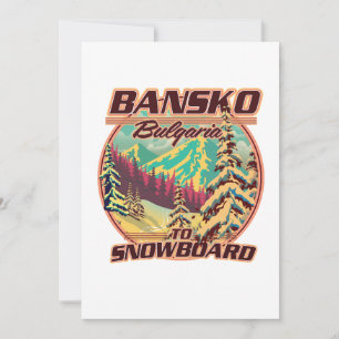 Bankso Bulgarien zum Snowboard Logo Einladung