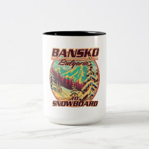 Bankso Bulgarien zum Snowboard Logo Zweifarbige Tasse