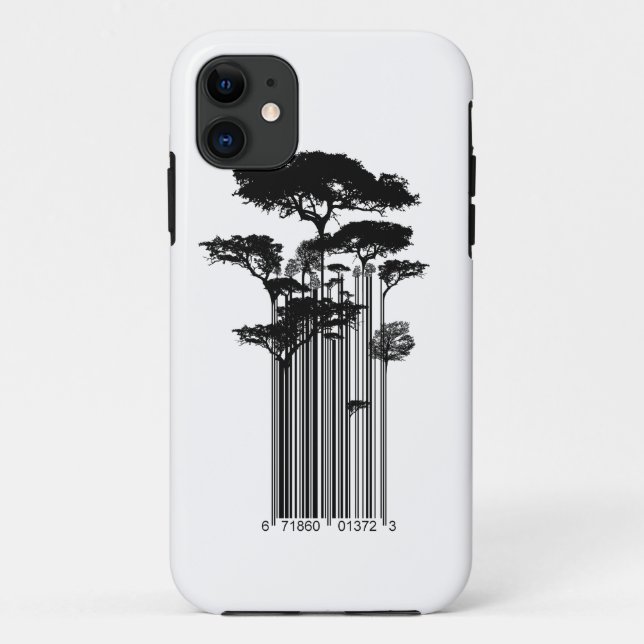 Banksy Art-Barcode-Baumillustration Case-Mate iPhone Hülle (Rückseite)