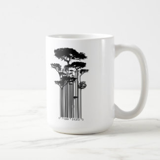 Banksy Art-Barcode-Baumillustration Kaffeetasse