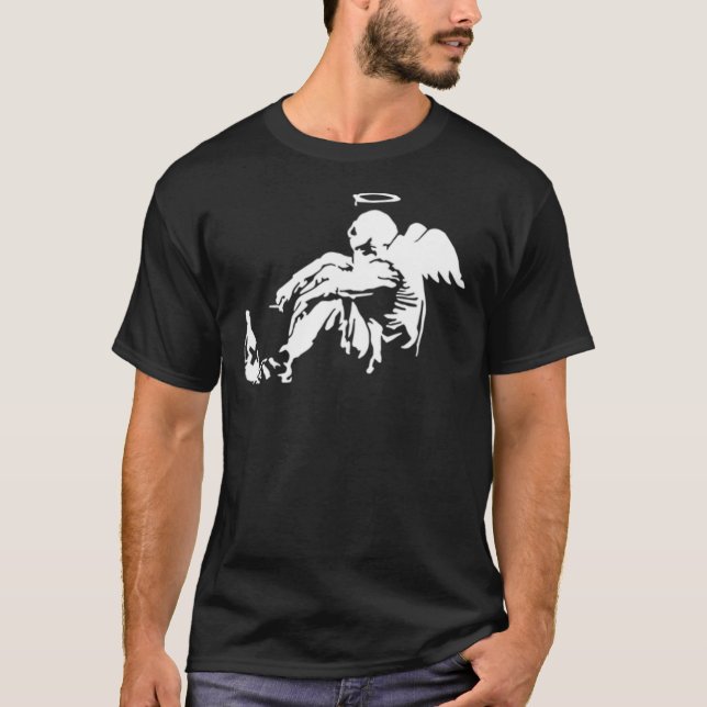 Banksy Fallen Angel Classic T - Shirt (Vorderseite)