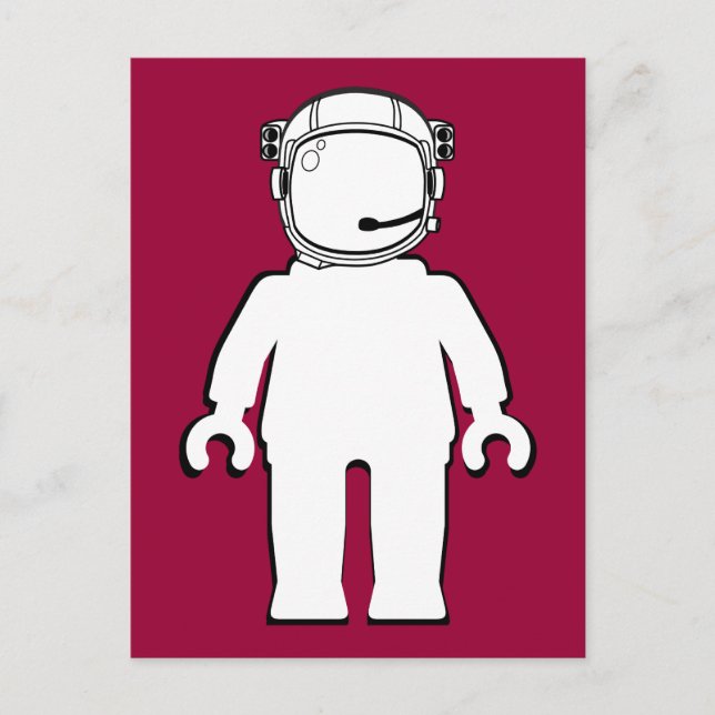Banksy Style Astronaut Minifig Postkarte (Vorderseite)