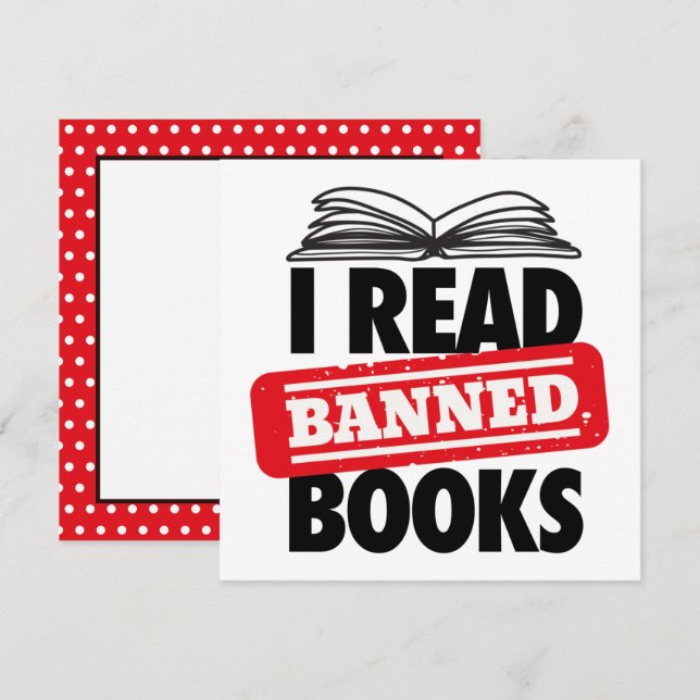 Banned Books Card lesen Einladung (Vorne/Hinten)