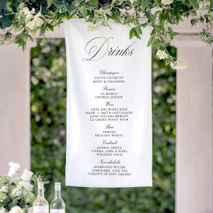 Banner auf dem Bar "Black & White Wedding Drinks"
