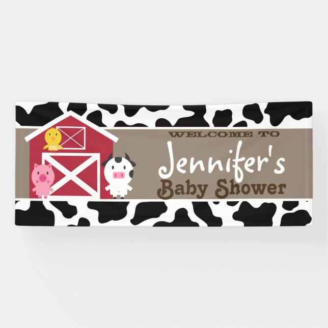 Banner - Baby-Dusche für Landtiere (Horizontal)