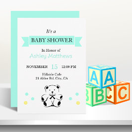 Banner Baby Shower Teddy Bären Einladung
