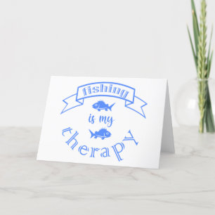 Banner Band Zitat Fischen ist meine Therapie Dankeskarte
