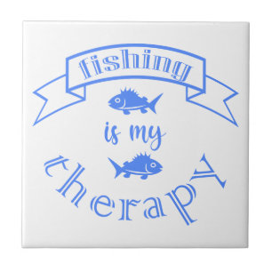 Banner Band Zitat Fischen ist meine Therapie Fliese