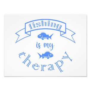 Banner Band Zitat Fischen ist meine Therapie Fotodruck