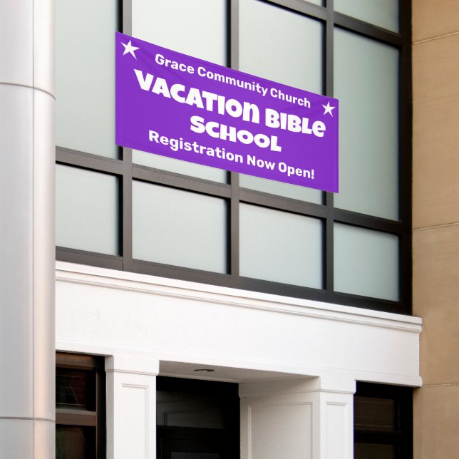Banner der Custom Vacation Bible School (Äußeres Gebäude)