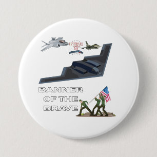 Banner der Tapferen weiß Button
