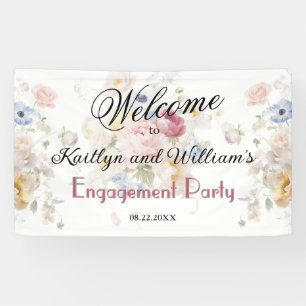 BANNER Elegante Floral-Verlobungsfeier Begrüßung