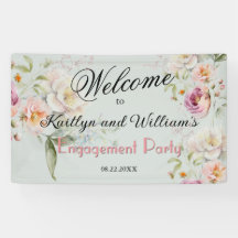 BANNER Elegante Floral-Verlobungsfeier Begrüßung