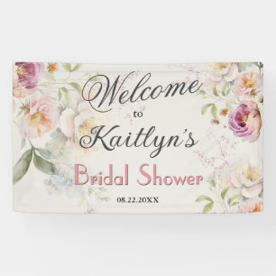 BANNER Elegante Florale Hochzeitsdusche Begrüßung