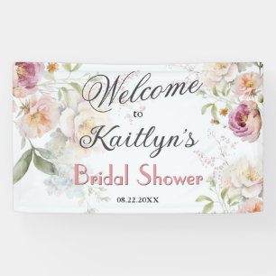 BANNER Elegante Florale Hochzeitsdusche Willkommen