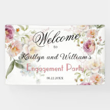 BANNER Elegante Florale Verlobungsfeier Begrüßung