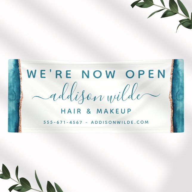 Banner für aquamarine und goldene Aquarellfarben (Von Creator hochgeladen)
