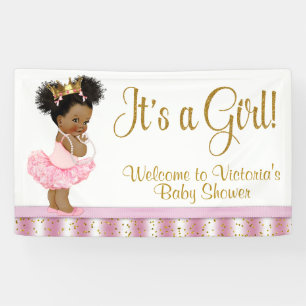 Banner für Baby-Party einer afroamerikanischen Pri