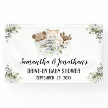 Banner für Baby Shower Forest Animals