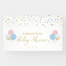 Banner für das Baby-Duschbanner Gold, Rosa und Bla