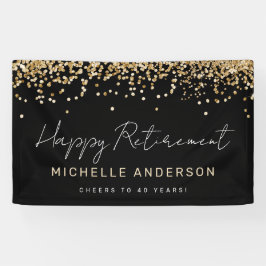 Banner für das Party "Black and Gold Glitzer Retir