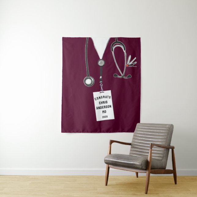 Banner für den Abschluss von Medizinschulen Wandteppich (Beispiel)