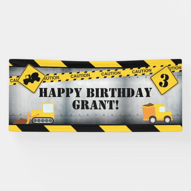 Banner für den Bau von Lkw Geburtstag (Horizontal)