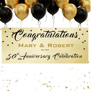 Banner für den goldenen Empfang zum 50. Hochzeitst