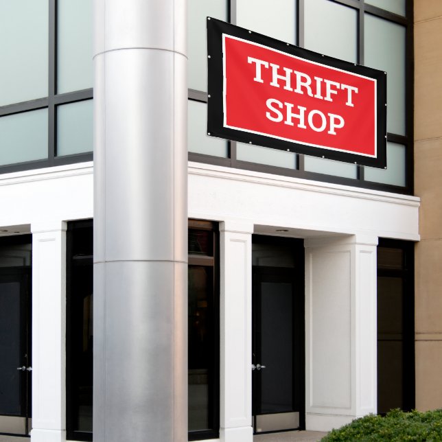 Banner für den Thrift Shop (Äußeres Gebäude)