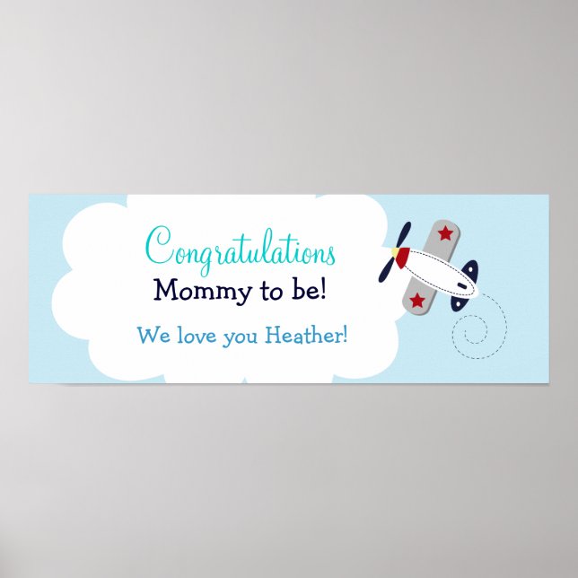 Banner für die benutzerdefinierte Babydusche von A Poster (Vorne)
