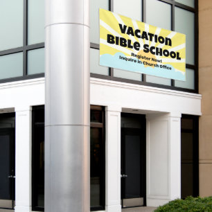 Banner für die Bibelschule im Urlaub
