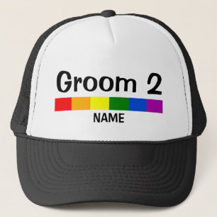 Banner für die Hochzeitsflagge Fahne Groom 2 Name Truckerkappe