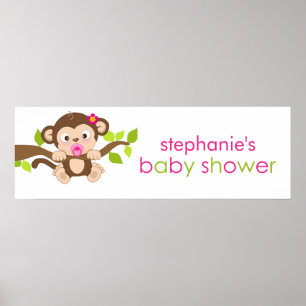 Banner für die niedliche Kleine-Affen-Girl-Babydus Poster