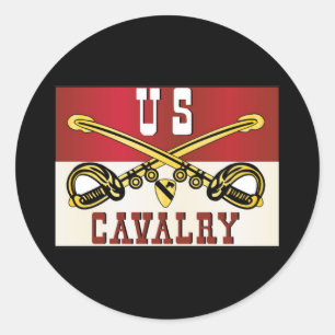 Banner für die TEILUNG CAVALRY Runder Aufkleber