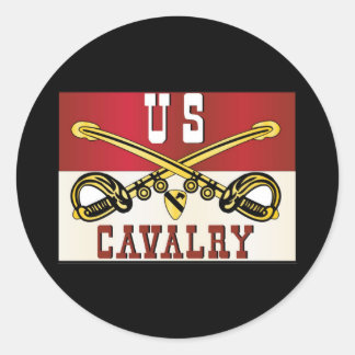 Banner für die TEILUNG CAVALRY Runder Aufkleber