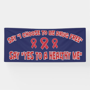 Banner für drogenfreie Werbeaktion "Healthy Me Red