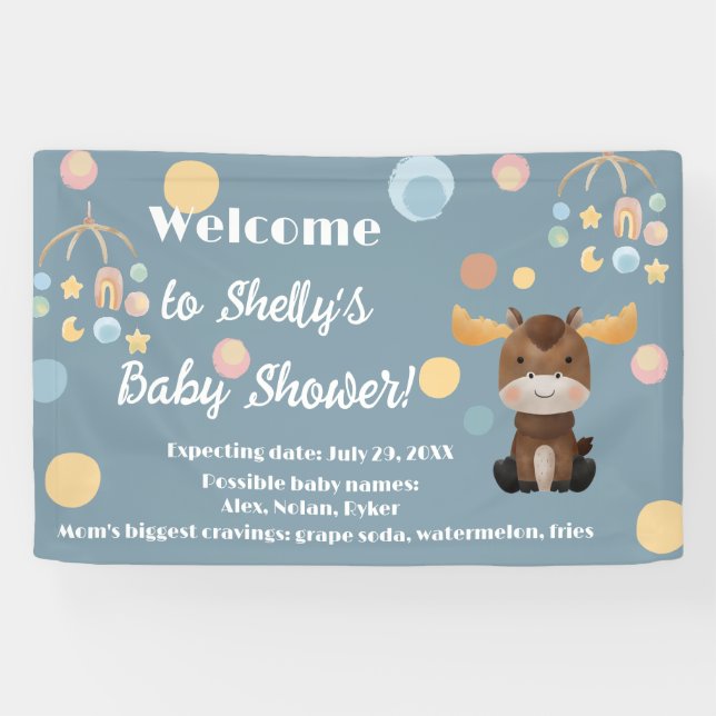 Banner für Elch- und Mobile-Babydusche (Horizontal)