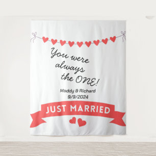 Banner für Hochzeiten. Du warst immer der Einzige! Wandteppich