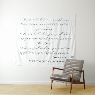 Banner für Hochzeiten in der Bibel 12:10-12 Wandteppich