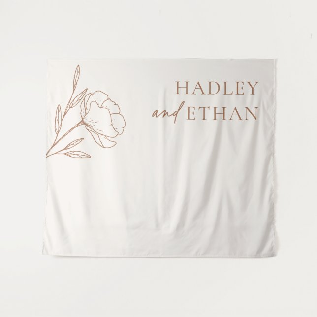 Banner für Minimalistische Hochzeiten Wandteppich (Vorderseite (Horizontal))