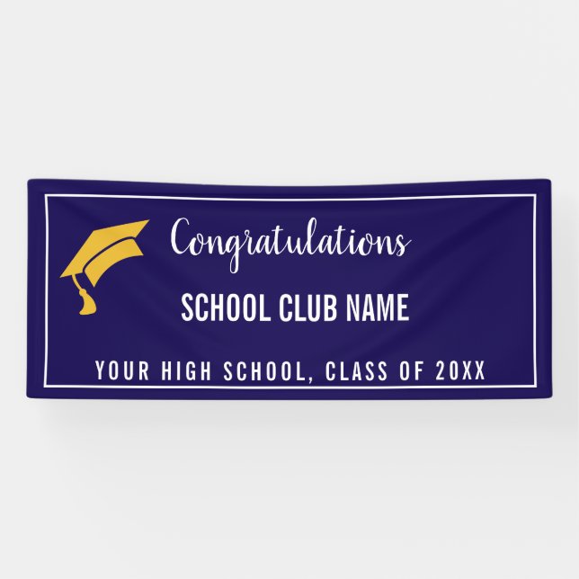 Banner für Navy Blue Custom Club Abschluss (Horizontal)