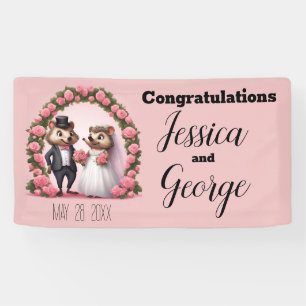 Banner für niedliche Igel-Hochzeit