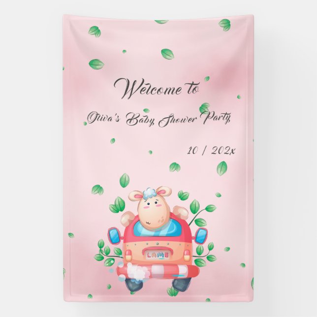 Banner für niedliches Baby Lamb Baby Dusche (Vertikal)